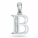 letter b diamant hanger in 9 caraat witgoud 0,05 ct