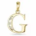 letter g diamant hanger in 9 caraat goud 0,03 ct