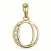 letter o diamant hanger in 9 caraat goud 0,03 ct