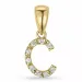 Letter c diamant hanger in 9 caraat goud 0,05 ct