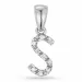 Letter s diamant hanger in 9 caraat witgoud 0,05 ct