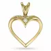 hart diamant hanger in 9 caraat goud 0,009 ct