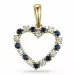 hart saffier diamanten hanger in 9 caraat goud 0,20 ct 0,29 ct