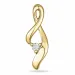 Abstract diamant hanger in 9 caraat goud 0,03 ct