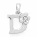 Letter d diamanten hanger in 9 caraat witgoud 0,01 ct