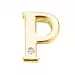 letter p hanger in 9 caraat goud 0,01 ct