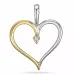 hart diamant hanger in 9 caraat goud-en witgoud 0,01 ct