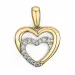 hart diamant hanger in 9 caraat goud-en witgoud 0,08 ct