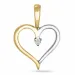 hart diamant hanger in 9 caraat goud-en witgoud 0,01 ct