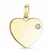 hart diamant hanger in 9 caraat goud 0,02 ct