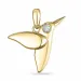 vogel diamant hanger in 9 caraat goud 0,02 ct