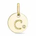 letter c diamant hanger in 9 caraat goud 0,01 ct