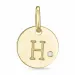 letter h diamant hanger in 9 caraat goud 0,01 ct