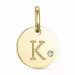 letter k diamant hanger in 9 caraat goud 0,01 ct