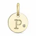 letter p diamant hanger in 9 caraat goud 0,01 ct