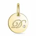 letter d diamant hanger in 9 caraat goud 0,01 ct