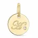 letter h diamant hanger in 9 caraat goud 0,01 ct