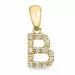 letter b diamant hanger in 9 caraat goud 0,084 ct