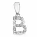 letter b diamant hanger in 9 caraat witgoud 0,084 ct