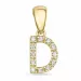letter d diamant hanger in 9 caraat goud 0,072 ct