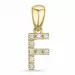 letter f diamant hanger in 9 caraat goud 0,061 ct