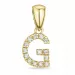 letter g diamant hanger in 9 caraat goud 0,074 ct