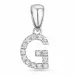 letter g diamant hanger in 9 caraat witgoud 0,074 ct