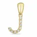 letter j diamant hanger in 9 caraat goud 0,071 ct