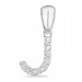 letter j diamant hanger in 9 caraat witgoud 0,071 ct