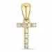 letter t diamant hanger in 9 caraat goud 0,051 ct