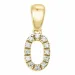 letter o diamant hanger in 9 caraat goud 0,07 ct