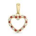 hart robijn diamanten hanger in 9 caraat goud 0,08 ct 0,09 ct