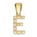 letter e diamant hanger in 9 caraat goud 0,07 ct