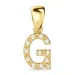 letter g diamant hanger in 9 caraat goud 0,07 ct