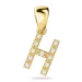 letter h diamant hanger in 9 caraat goud 0,07 ct