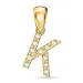 letter k diamant hanger in 9 caraat goud 0,07 ct