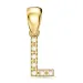 letter l diamant hanger in 9 caraat goud 0,05 ct