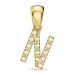 letter n diamant hanger in 9 caraat goud 0,08 ct