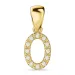 letter o diamant hanger in 9 caraat goud 0,07 ct