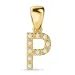 letter p diamant hanger in 9 caraat goud 0,06 ct