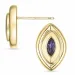 ovaal amethist solitaire oorbel in 9 karaat goud met amethist