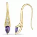 lange amethist briljant oorbellen in 9 karaat goud met amethist en diamant 