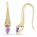 lange pink saffier diamant oorbellen in 9 karaat goud met pink saffier en diamant 