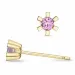 2 x 0,10 ct pink saffier solitaire oorbel in 9 karaat goud met pink saffier 