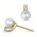 parel diamant oorbellen in 9 karaat goud met diamant 