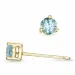 2 x 0,18 ct aquamarijn solitaire oorbel in 9 karaat goud met aquamarijn