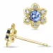 bloem tanzanite briljant oorbellen in 9 karaat goud met tanzanite en diamant