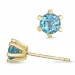 2 x 0,45 ct topaas solitaire oorbel in 9 karaat goud met topaas