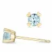 2 x 0,22 ct aquamarijn solitaire oorbel in 9 karaat goud met aquamarijn