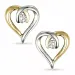 hart diamant oorbellen in 9 karaat goud en witgoud met diamant 